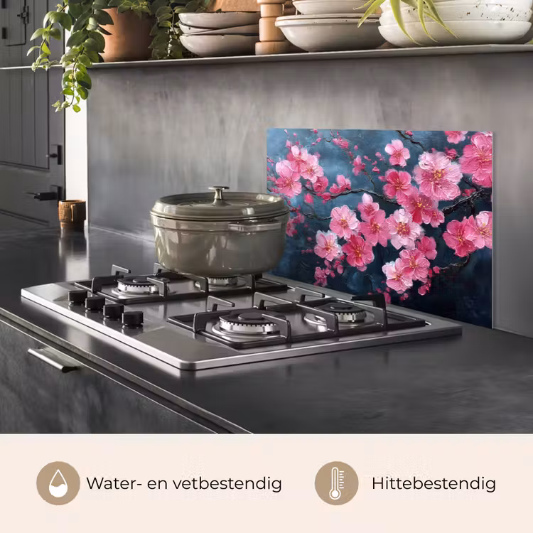 Spatscherm keuken - Bloem - Bloesems - Roze - Abstract — 7