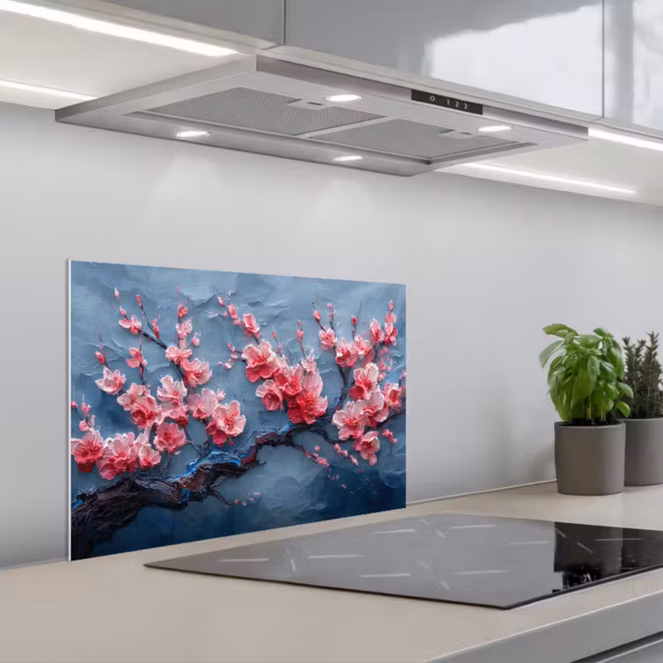 Spatscherm keuken - Bloesem - Bloem - Roze - Tak — 5