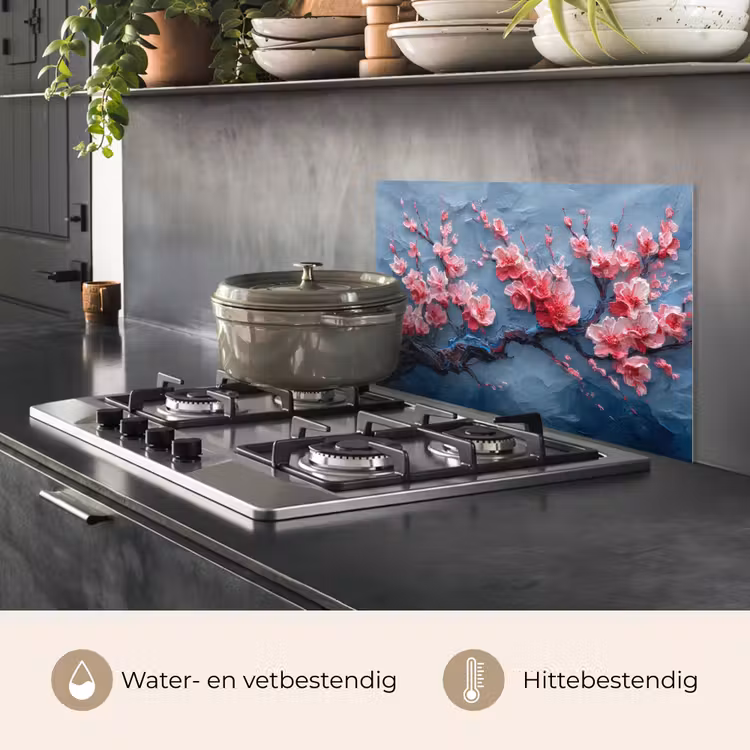 Spatscherm keuken - Bloesem - Bloem - Roze - Tak — 7