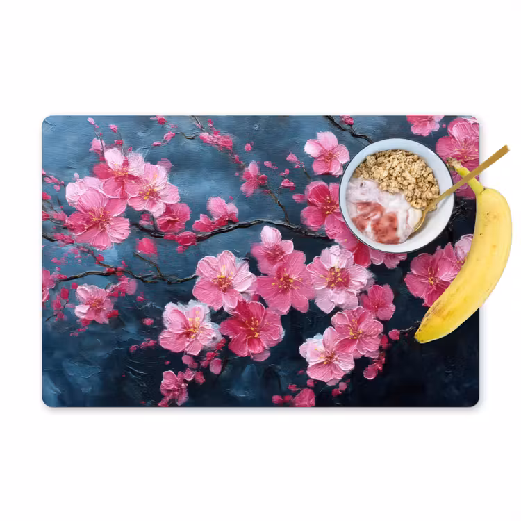 Placemat - 6 stuks - Bloem - Bloesems - Roze - Abstract — 1