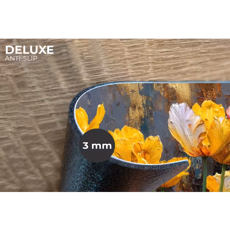 Placemat - 6 stuks - Tulpen - Geel - Penseelstreken - Abstract — 4