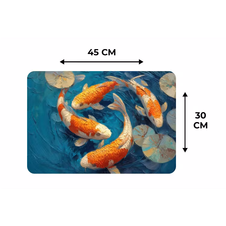 Placemat - 6 stuks - Vissen - Waterlelies - Oranje - Water — 3