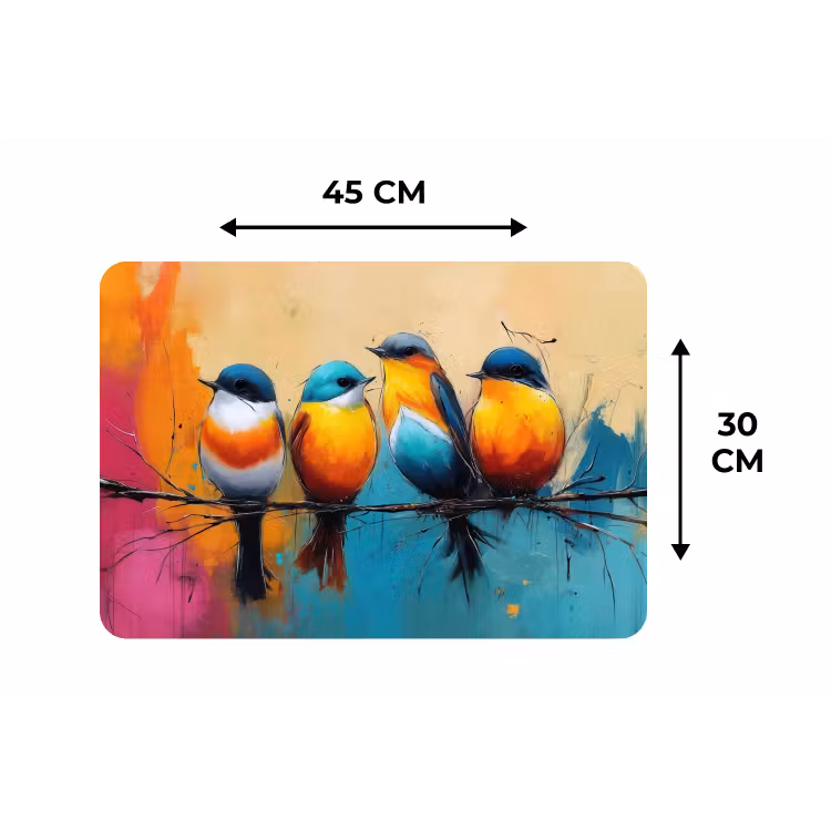 Placemat - 6 stuks - Vogels - Kleurrijk - Tak - Abstract — 3