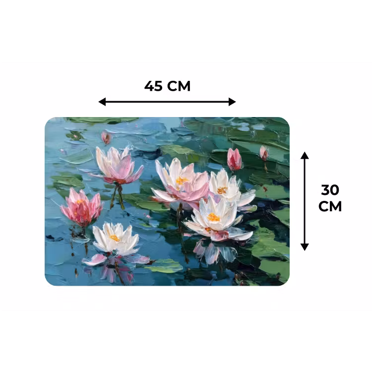 Placemat - 6 stuks - Waterlelies - Bloemen - Roze - Water — 3