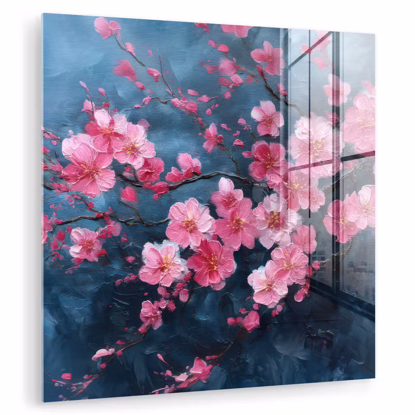 Glas schilderij - Bloem - Bloesems - Roze - Abstract — 1