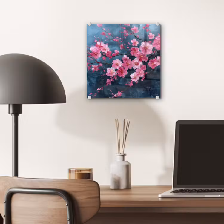 Glas schilderij - Bloem - Bloesems - Roze - Abstract — 7