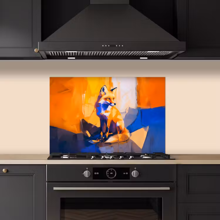 Spatscherm keuken - Vos - Oranje - Vormen - Abstract — 2