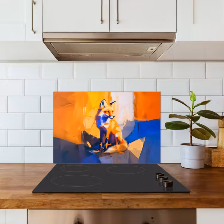 Spatscherm keuken - Vos - Oranje - Vormen - Abstract — 6