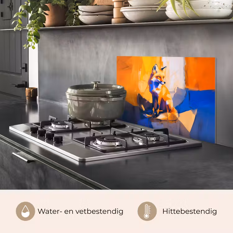 Spatscherm keuken - Vos - Oranje - Vormen - Abstract — 7