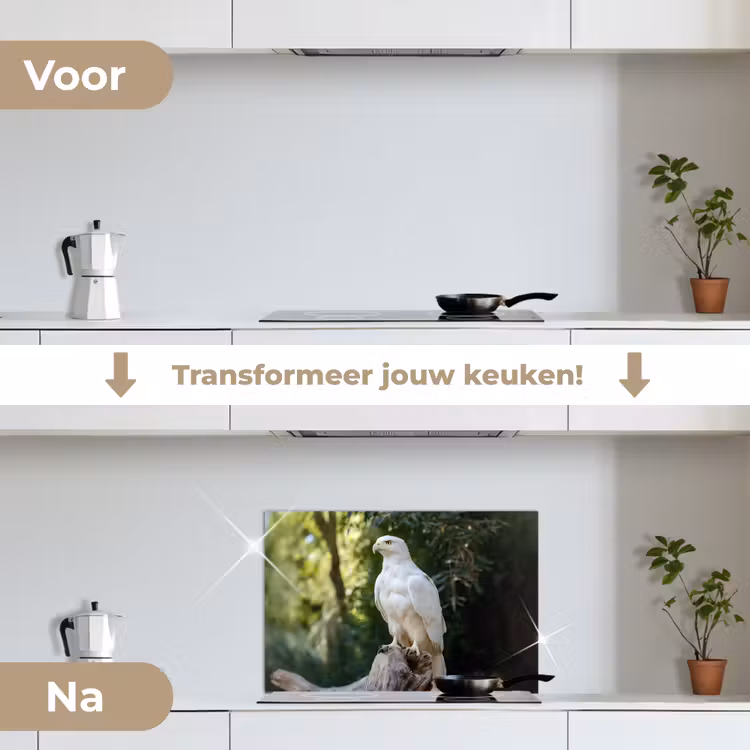 Spatscherm keuken - Arend - Hout - Wit - Planten — 3