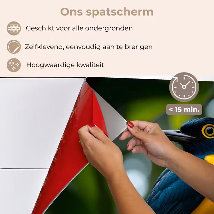 Spatscherm keuken - Vogel - Tak - Geel - Bladeren — 4