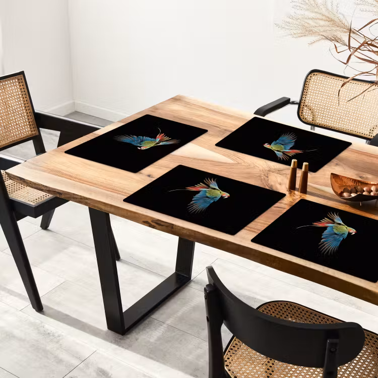 Placemat - 6 stuks - Papegaai - Kleurrijk - Vleugels - Sierlijk — 5