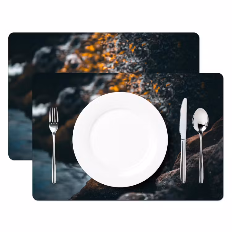 Placemat - 6 stuks - Papegaai - Vogel - Rots - Wit — 2