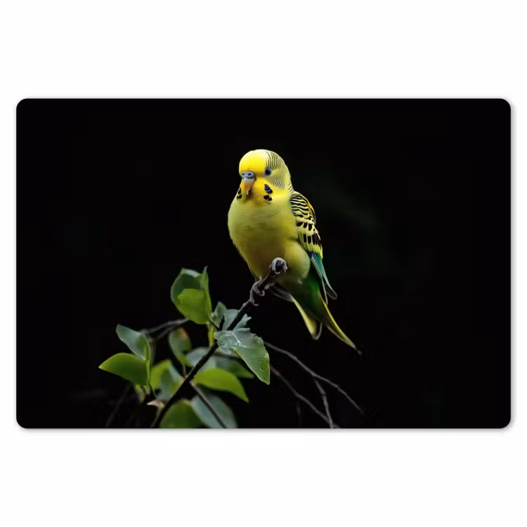 Placemat - 6 stuks - Parkiet - Tak - Bladeren - Geel — 7