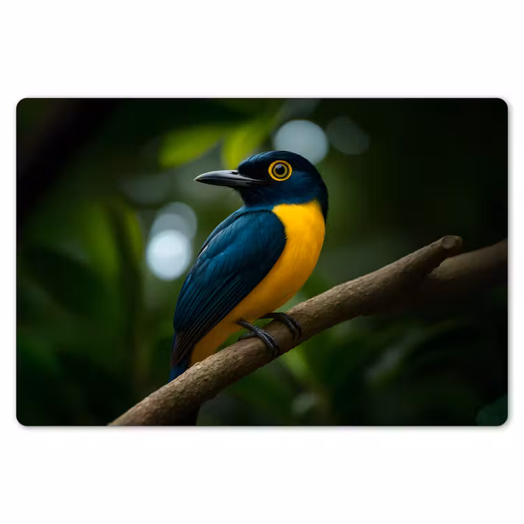 Placemat - 6 stuks - Vogel - Tak - Geel - Bladeren — 7