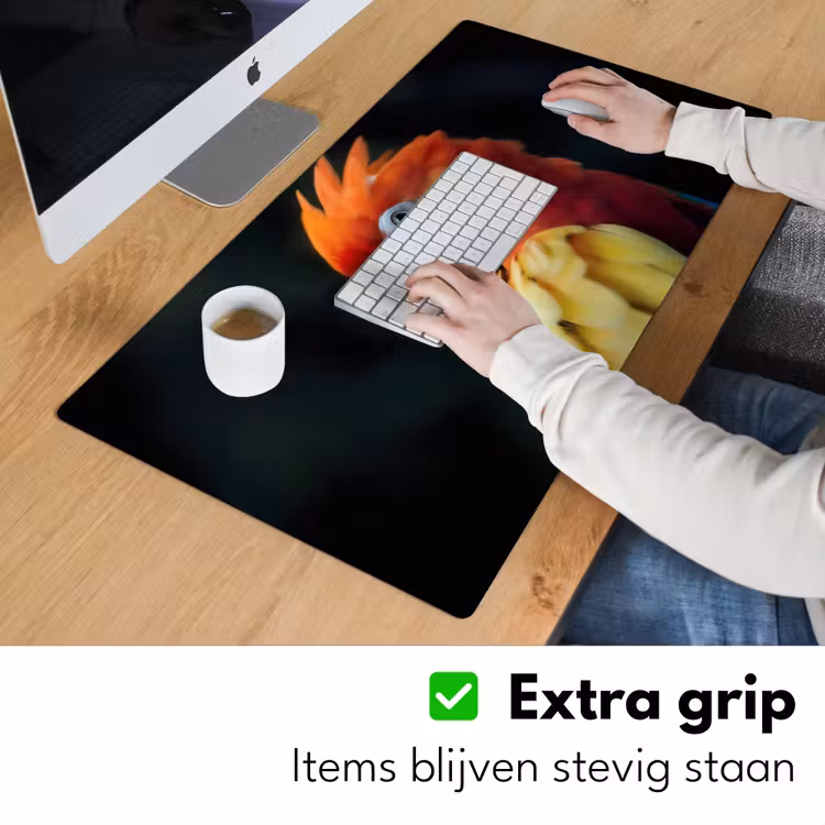 Bureau onderlegger - Close-up - Papegaai - Veren - Oranje — 5