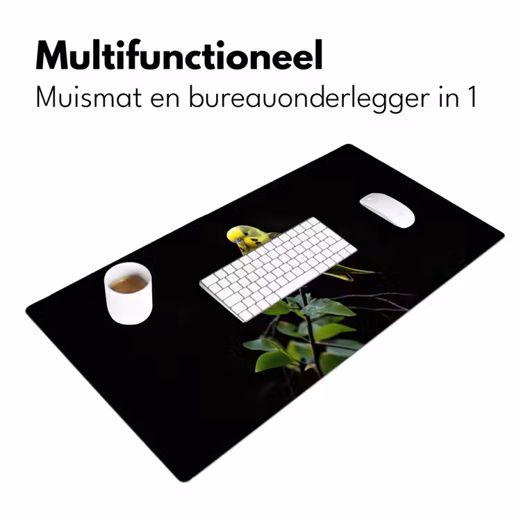 Bureau onderlegger - Parkiet - Tak - Bladeren - Geel — 6