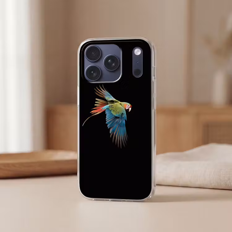 Telefoonhoesje Softcase - Papegaai - Kleurrijk - Vleugels - Sierlijk — 3