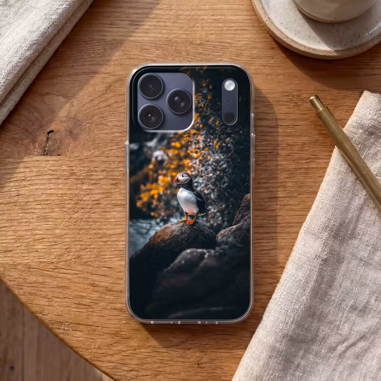 Telefoonhoesje Softcase - Papegaai - Vogel - Rots - Wit — 2
