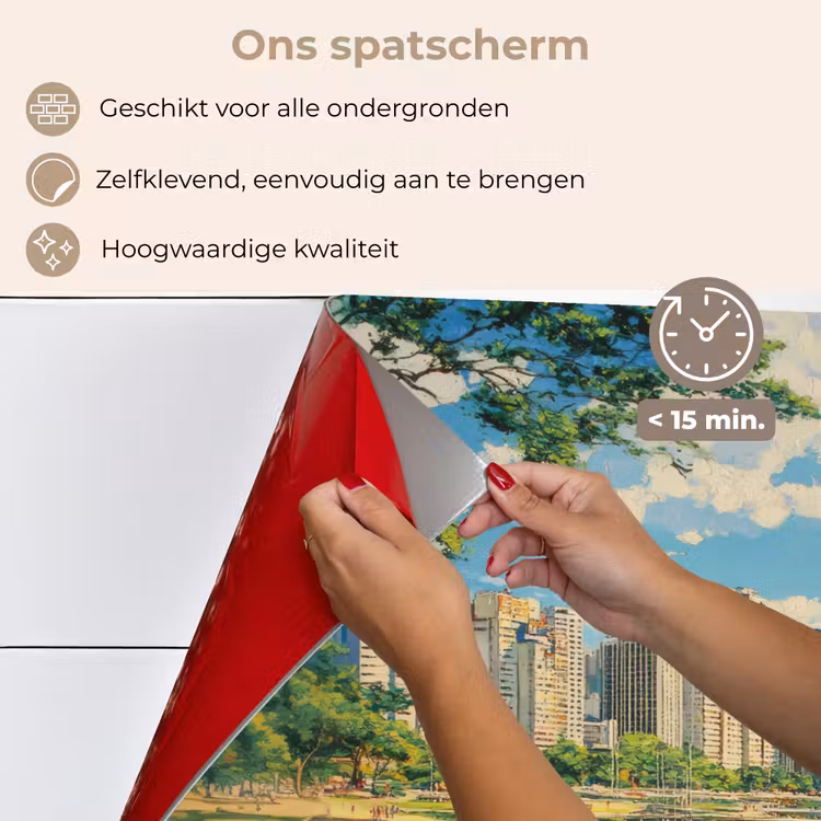 Spatscherm keuken - Berg - Skyline - Strand - Water — 4