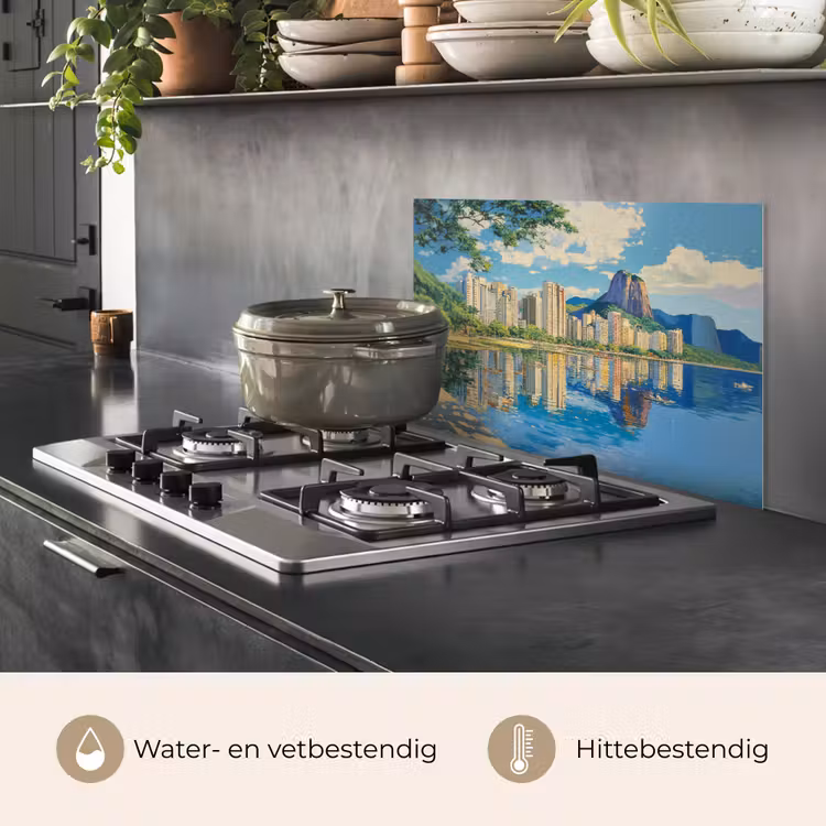 Spatscherm keuken - Berg - Skyline - Strand - Water — 7