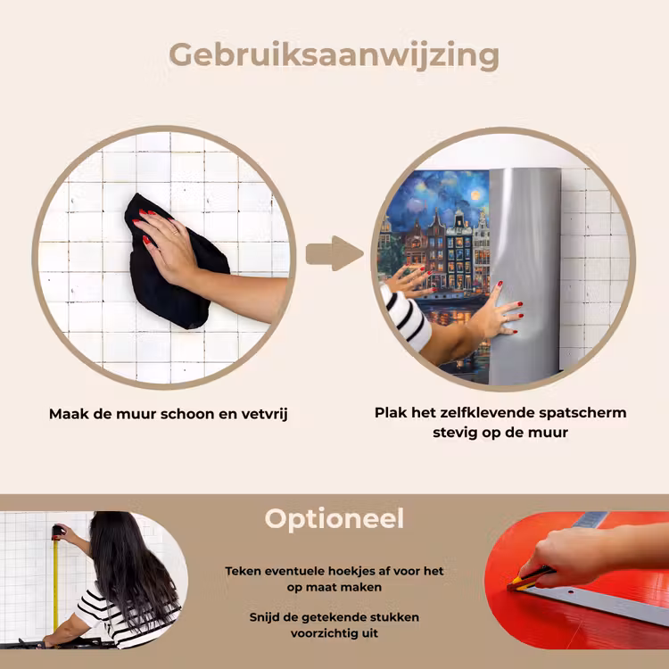 Spatscherm keuken - Grachten Amsterdam - Huizen - Stad - Kleurrijk — 8