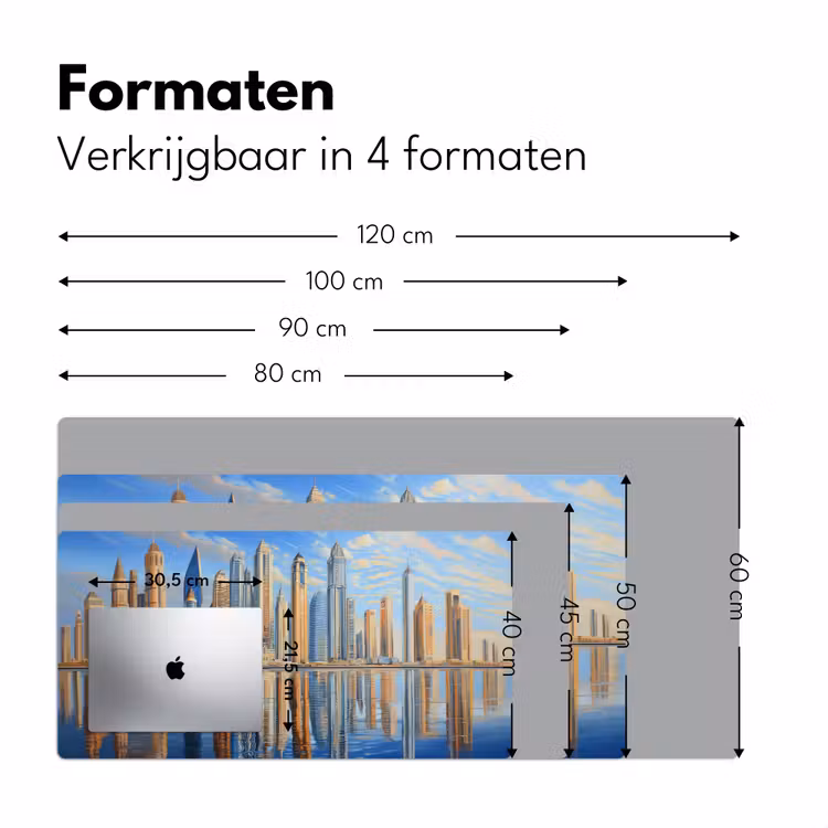 Bureau onderlegger - Skyline - Wolkenkrabbers - Water - Blauw — 7