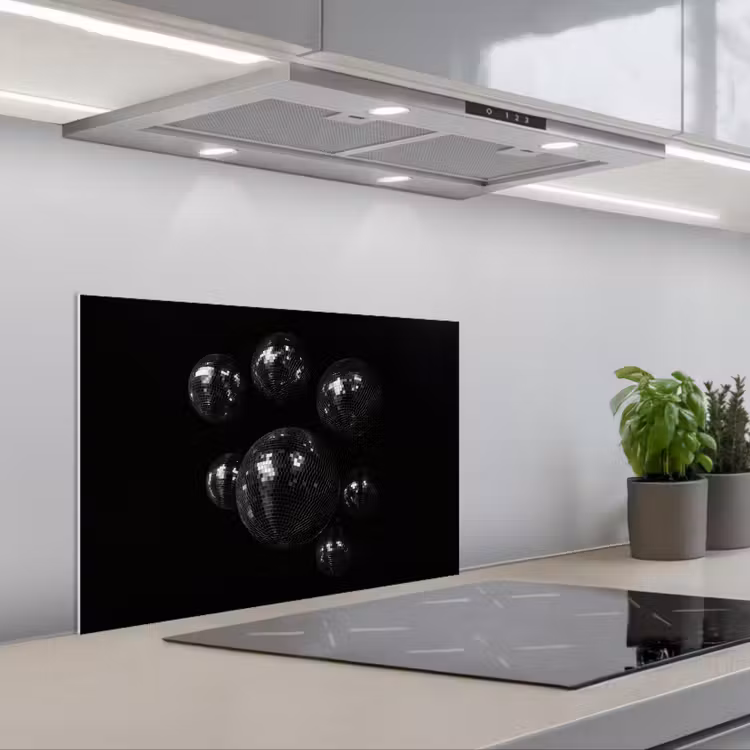 Spatscherm keuken - Discoballen - Minimalistisch - Zwart — 5