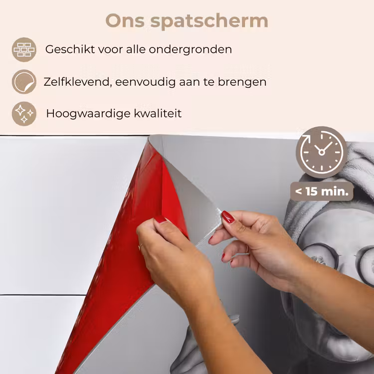 Spatscherm keuken - Vrouw - Masker - Wijn - Sigaret — 4