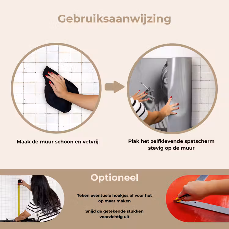 Spatscherm keuken - Vrouw - Masker - Wijn - Sigaret — 8