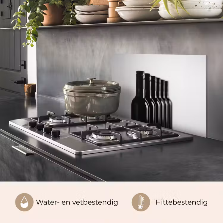 Spatscherm keuken - Wijnflessen - Zwart - Minimalistisch — 7