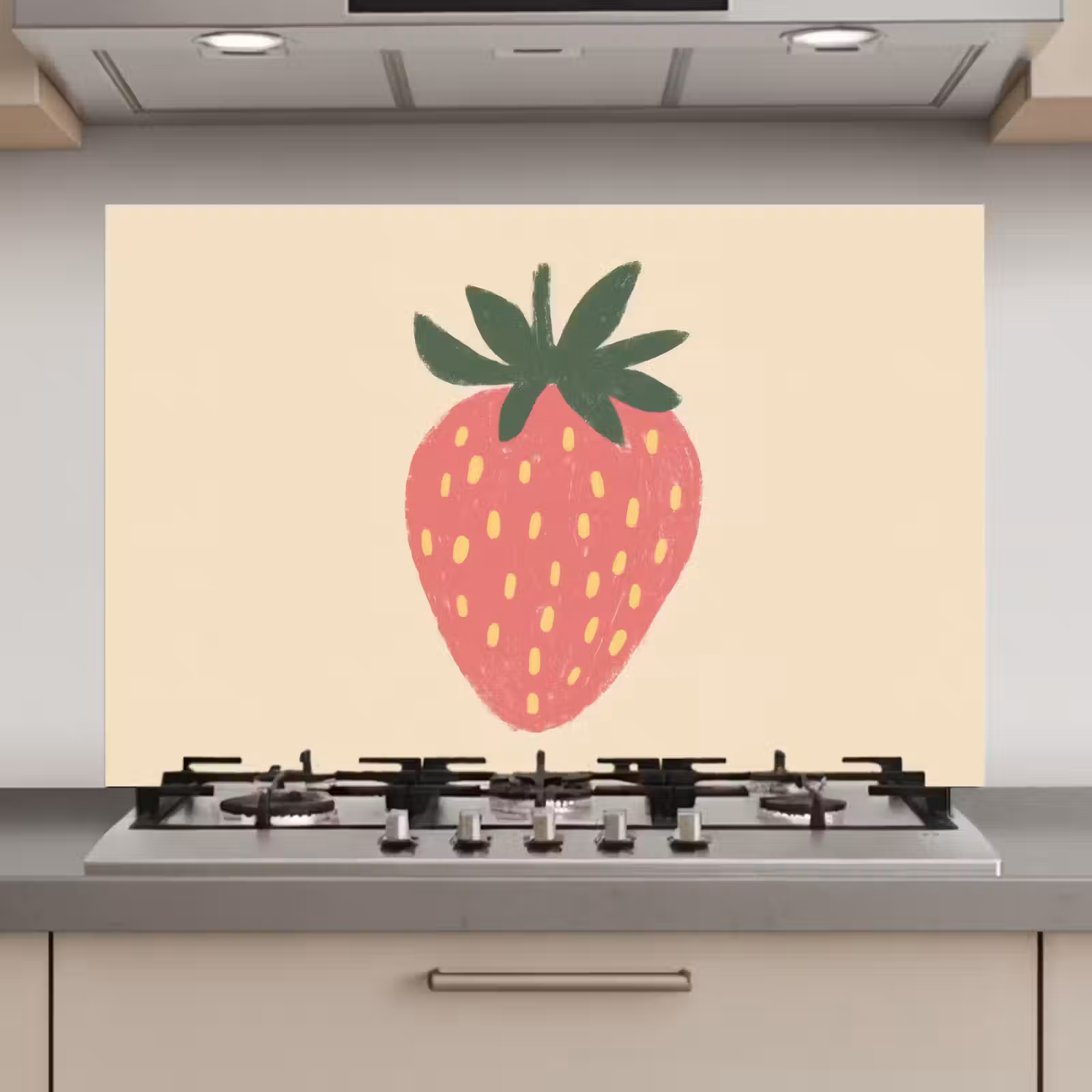 Spatscherm keuken - Aardbei - Minimalistisch - Rood - Fruit — 1