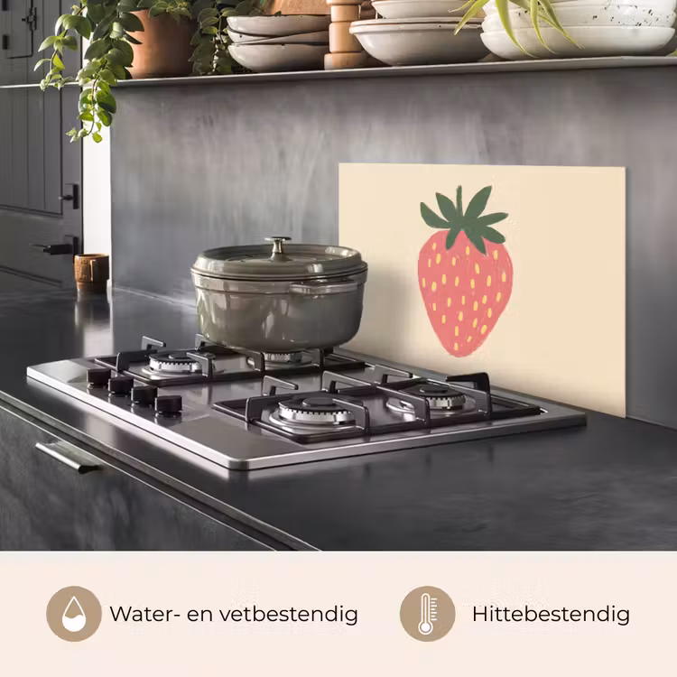 Spatscherm keuken - Aardbei - Minimalistisch - Rood - Fruit — 7