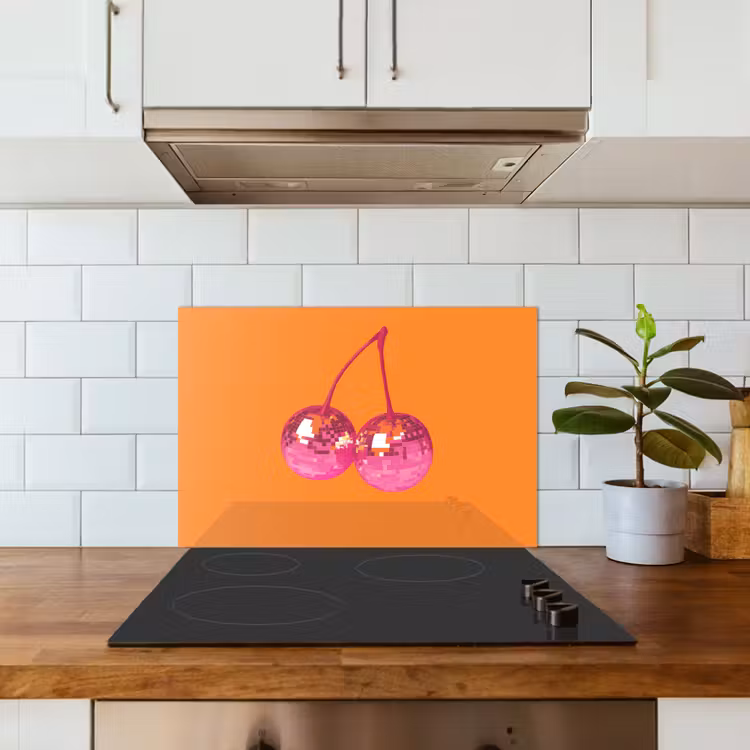 Spatscherm keuken - Discoballen - Kers - Spiegels - Roze — 6