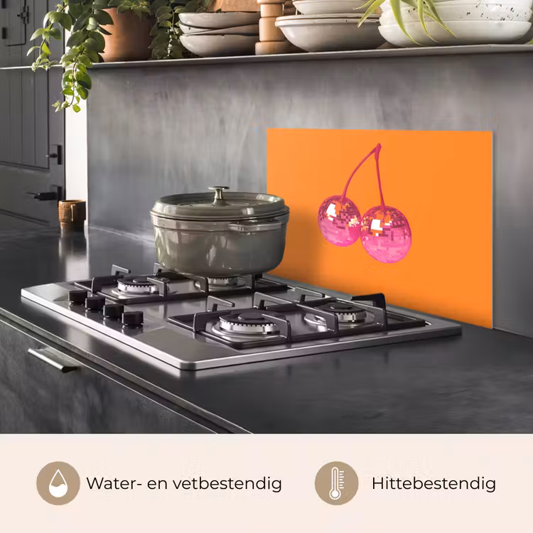 Spatscherm keuken - Discoballen - Kers - Spiegels - Roze — 7