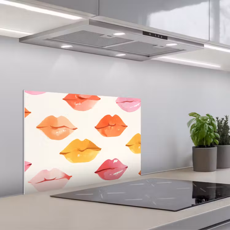 Spatscherm keuken - Lippen - Kleurrijk - Glanzend — 5