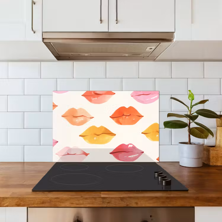 Spatscherm keuken - Lippen - Kleurrijk - Glanzend — 6