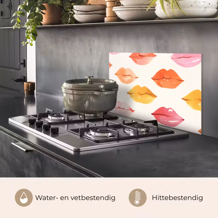Spatscherm keuken - Lippen - Kleurrijk - Glanzend — 7
