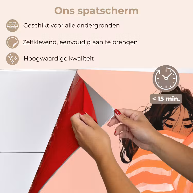 Spatscherm keuken - Meisje - Deken - Gestreept - Oranje — 4