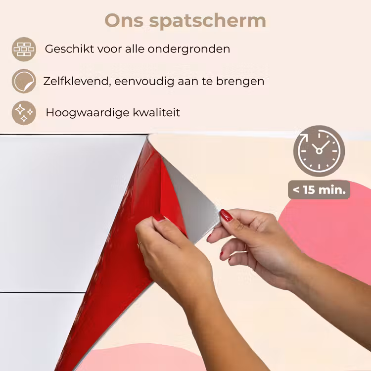 Spatscherm keuken - Zon - Heuvels - Abstract - Roze — 4