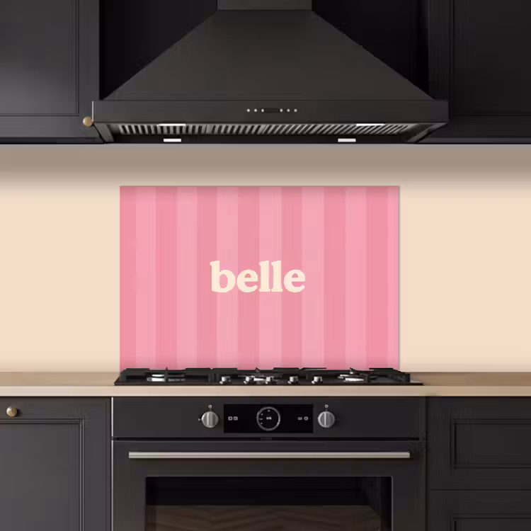Spatscherm keuken - Roze - Gestreept - Belle — 2