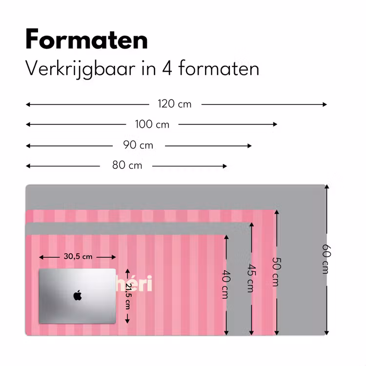 Bureau onderlegger - Gestreept - Roze - Chéri — 7