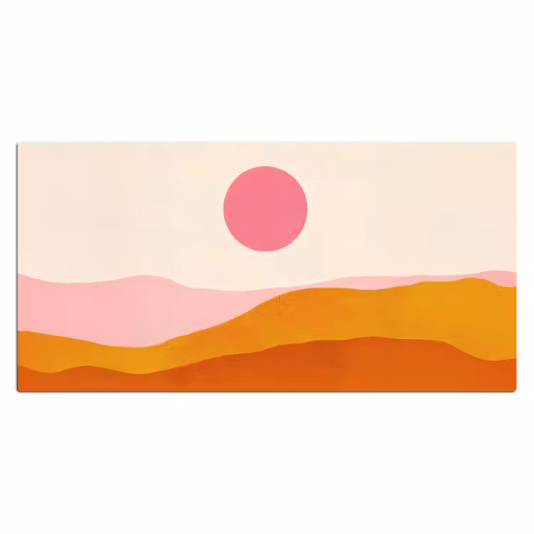 Bureau onderlegger - Zon - Heuvels - Abstract - Roze — 1