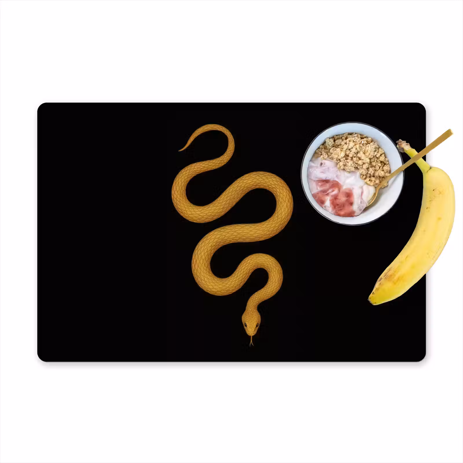 Placemat - 6 stuks - Slang - Minimalistisch - Goud — 1