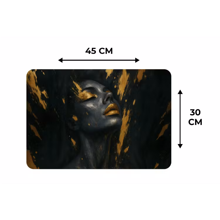 Placemat - 6 stuks - Gezicht - Vrouw - Verfspatten - Abstract — 3