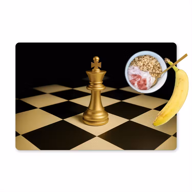 Placemat - 6 stuks - Schaakstuk - Koning - Schaakbord - Geblokt — 1