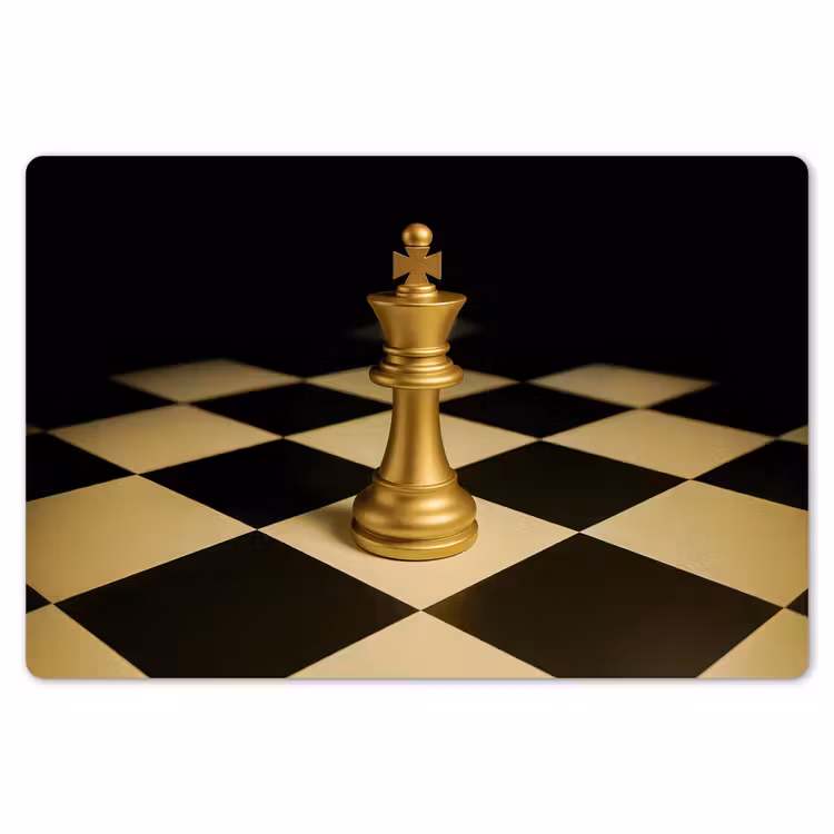 Placemat - 6 stuks - Schaakstuk - Koning - Schaakbord - Geblokt — 7