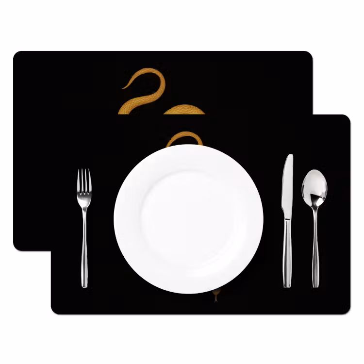Placemat - 6 stuks - Slang - Minimalistisch - Goud — 2