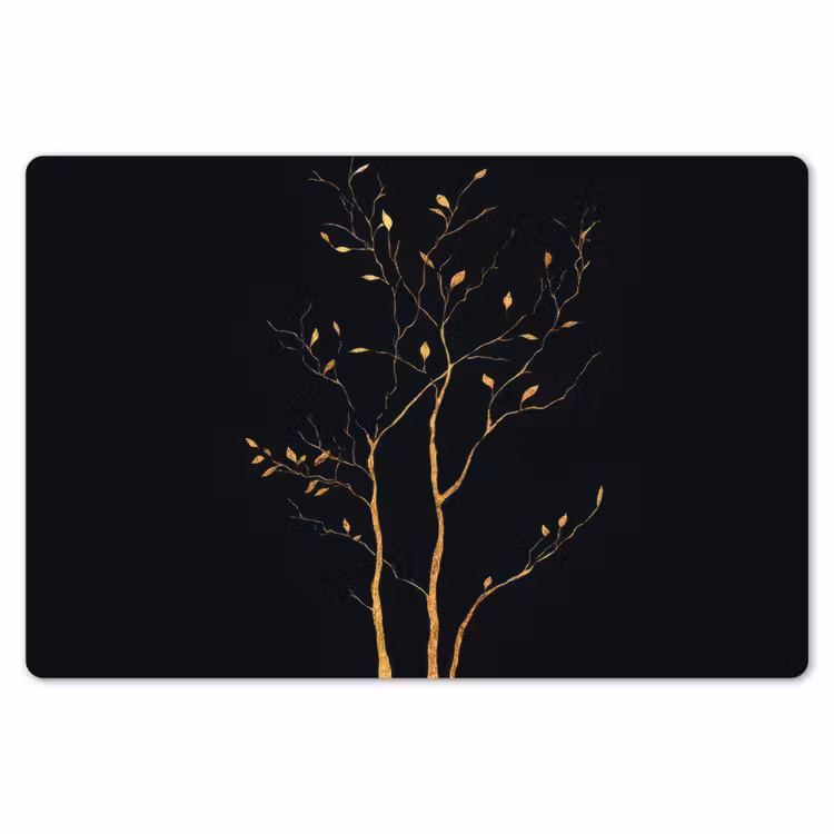 Placemat - 6 stuks - Takken - Blaadjes - Zwart — 7