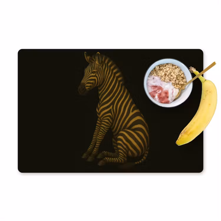 Placemat - 6 stuks - Zebra - Strepen - Goud — 1